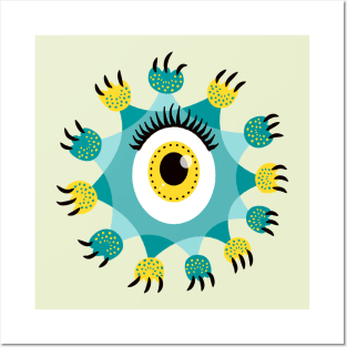 Cute Eye Monster Paws And Claws Posters and Art